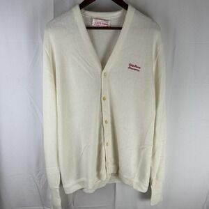 VTG State Farm Sweater Mens XL Off White Knit Cardigan V Neck Insurance 70s‎ 80s